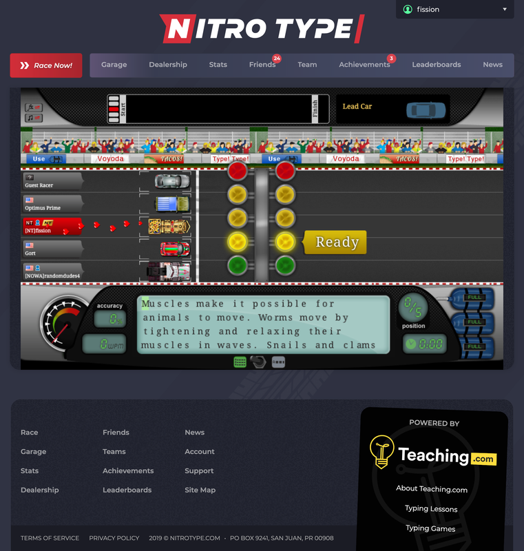 Nitro Type: Free, Online Typing Practice Racing Game for K-12